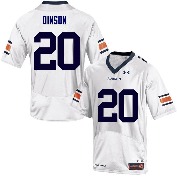 Men's Auburn Tigers #20 Jeremiah Dinson White College Stitched Football Jersey